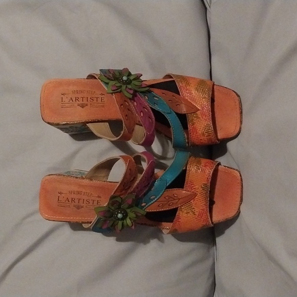 Spring Step L'Artiste Floral Leather Sandal - Picture 3 of 6